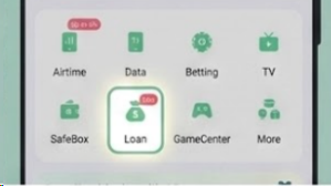 Loan shortcut on Home grid